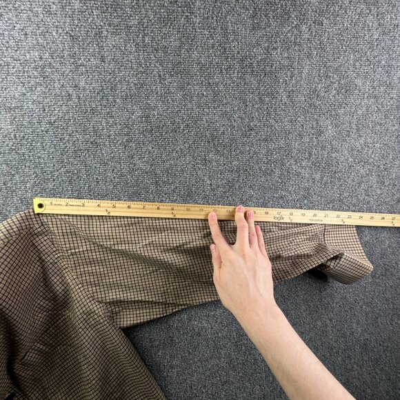 Eton Long Sleeve Button Up Shirt Men All Cotton Designer 16.5 Beige Blue Check - Picture 15 of 16